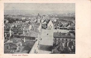 Znaim Czech Republic Birds Eye View Gruss aus Antique Postcard J66265