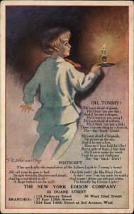 Nosworthy Little Boy Poem Edison Light Advertising New York City Postcard