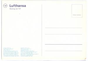 Lufthansa Boeing 747 Specifications c 1979 4X6 Jet Airplane