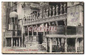 Old Postcard Venezia Marco Interno Gll Apostoli