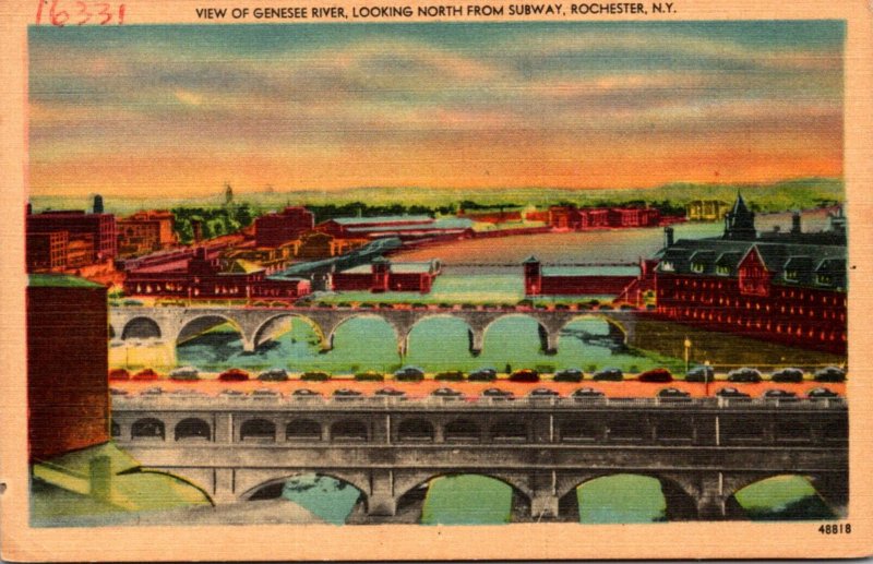 New York Rochester View Of Genesee River Looking North From Subway