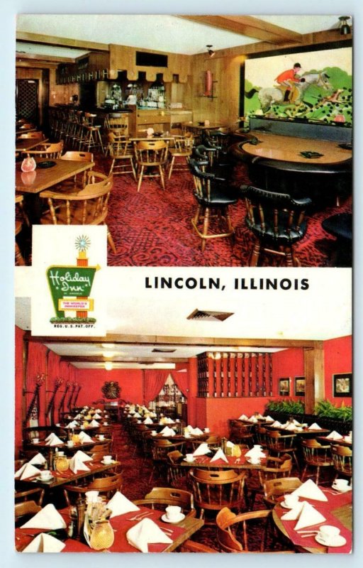 LINCOLN, IL  ~ Route 66 ~ HOLIDAY INN  c1960s Roadside  Logan County Postcard