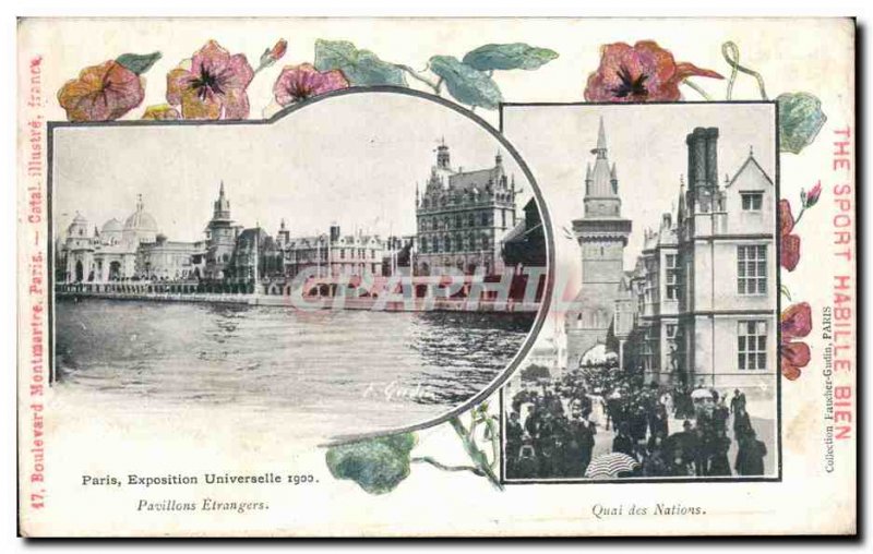 Old Postcard Paris Expo Pavilions Foreign Nations Wharf