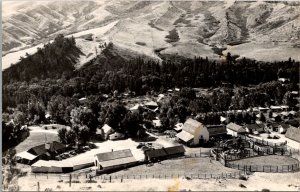 Real Photo Postcard General View of Eaton's Ranch in Wolf, Wyoming