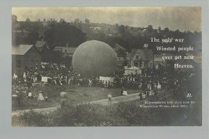 Winsted CONNECTICUT RPPC 1906 BALLOON ASCENSION Event nr Torrington Hartford 