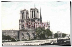 Old Postcard Paris church Notre Dame Bon Marche