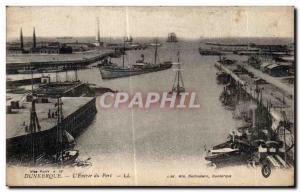 Old Postcard The Port of Dunkirk Yacht Entree
