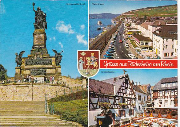 Germany Greetings Gruss Aus Ruedesheim Multi View