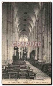 Old Postcard Saint Germer Interior L & # 39Eglise