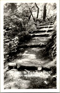 RPPC Trail from Pike's Peak to Pictured Rocks McGregor IA Vintage Postcard H41 