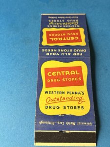 Matchbook Cover - Central Drug Stores PA Pittsburgh Airport MB170