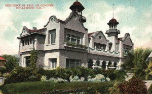 Vintage Postcard 1910's Residence Of Paul De Longpre Hollywood California LAC&L