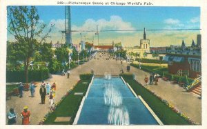 1933 Chicago Expo Picturesque  Fountains  Postcard Unused