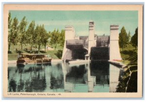 c1940's Lift Locks Peterborough Ontario Canada Vintage Unposted Postcard 