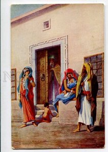 3079515 EGYPT Slave Girls w/ baby HAREM Cairo Vintage PC