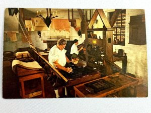 Vintage Postcard The Printing Office Williamsburg VA Eighteenth Century Press