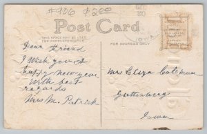 New Year~Calendars~Holly Berries~Large Letter~Vintage Postcard 