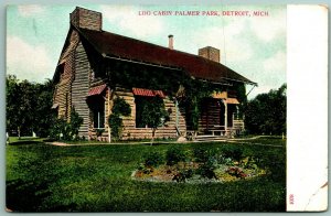 Log Cabin Palmer Park Detroit Michigan MI UNP UDB  Postcard G1