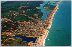 Vtg North Carolina NC Carolina Beach Aerial View 1960s Old Postcard