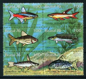 024647 FISH BRASIL set of 6 stamps MNH#24647