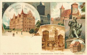 Nurnberg Germany Golden Hotel Multi View C-1910 Postcard 21-10485