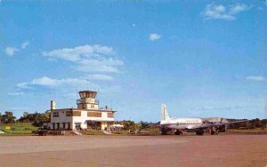Warren County Airport Plane Glens Falls New York 1950s postcard