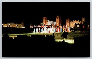 Lawton Oklahoma~Wichita Mountains Easter Drama Service @ Night~Vintage Postcard