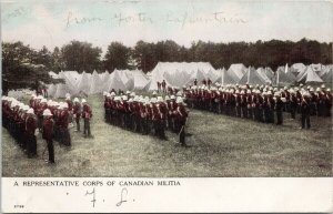 Representative Corps of Canadian Militia c1911 sent from Farnham QC Postcard H17