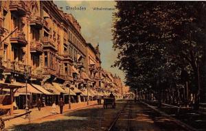 WIESBADEN GERMANY WILHELMSTRASSE POSTCARD c1910s