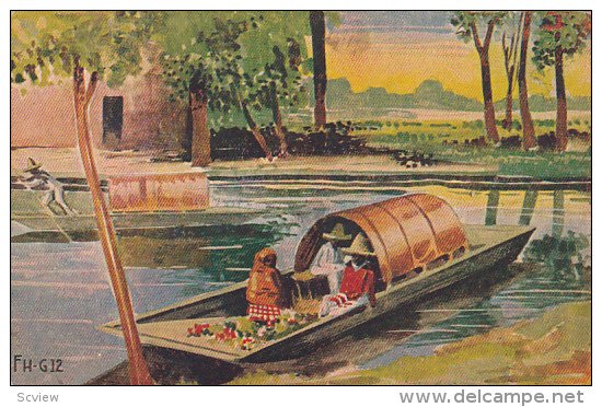 Flower Boat , Xochimilco , Mexico , 1937