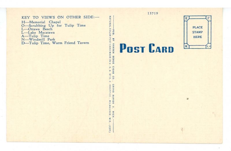 MI - Holland. Large Letter Greetings