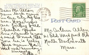 Vintage Postcard 1939 Ashley River Bridge Charleston South Carolina Structure SC