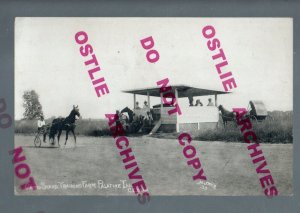 Palatine ILLINOIS RPPC c1910 HARNESS RACING Horse Race TRAINING FARM Trotting 