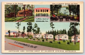 Dunnellon Florida~Rainbow Cottages~Coffee Shop~Roadside Gas~Guests~1940 Linen PC