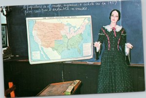 postcard York, Pennsylvania - Little Red Schoolhouse  manikin dressed as teacher