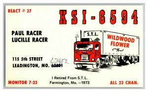 Postcard QSL Radio Card From Farmington Mo. Missouri KSI - 6594