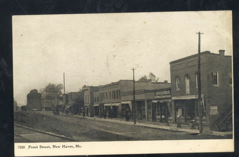 New Haven Missouri Downtown Front Street Scene MO 1910 Vintage Postcard