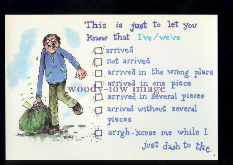 BE204 - Tick Boxes, of how I/We arrived on Holiday!! - Large Besley Comic P'card