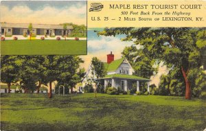 Lexington Kentucky 1950s Postcard Maple Rest Tourist Court Motel