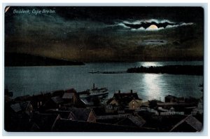 c1905 Moonlight Scene Landing at Baddeck Cape Breton NS Canada Unposted Postcard