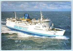 SEALINK British Ferry ~ M.V. ST. COLUMBA Ship Built 1977 -  4x6 Postcard