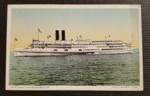 Mint Vintage Photochrome Postcard Cover Steamer Commonwealth Fall River Line