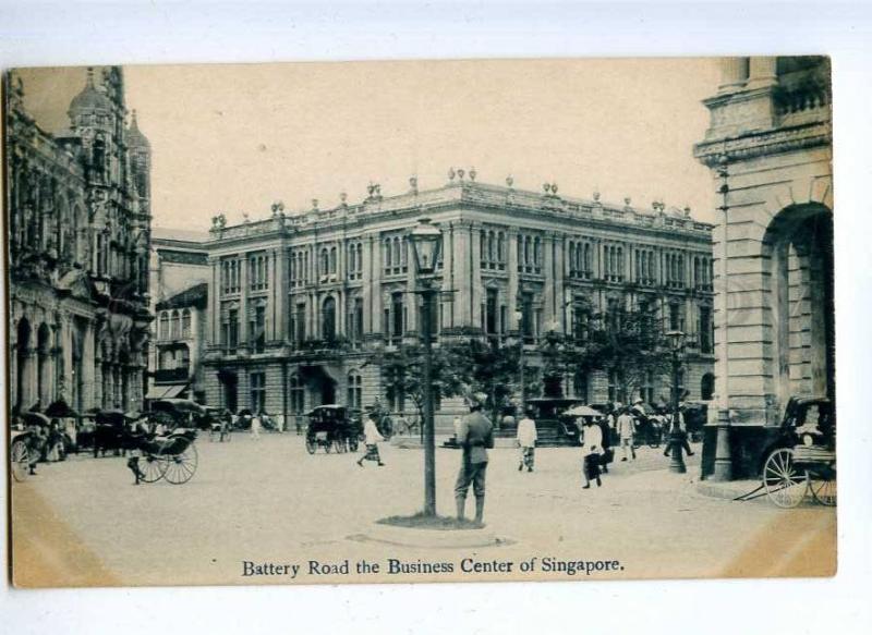 192140 SINGAPORE Battery Road Business Center Vintage postcard