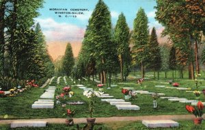 Vintage Postcard Moravian Cemetery Winston-Salem North Carolina NC E. C. Kropp