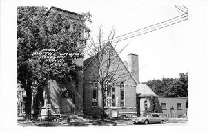 Allegan MI Baptist Church Old Car RPPC Real Photo Postcard