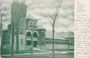 Glen Falls NY Co. K 2d Regiment Armory c1906 Postcard G28