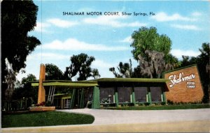 Postcard Shalimar Motor Court in Silver Springs, Florida
