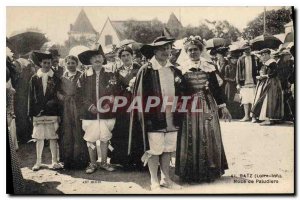 Old Postcard Batz Loire Bridal Wedding Paludiers