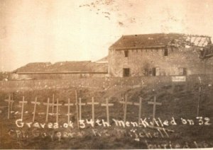 WW1  US Army  34th Infantry Division Graves on Hill 323  Postcard  1918