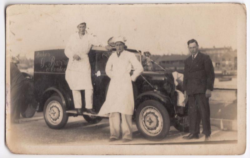 Social History, G Barrett Baker & Confectioner Delivery Van, c 1930's  RP PPC